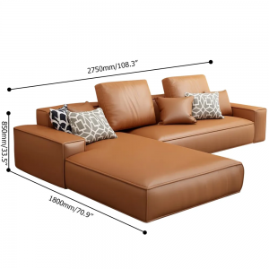Bộ Sofa Luxury, kiểu dáng chữ L hiện đại, thiết kế 4 chỗ ngồi, bề mặt bọc  da PU - EL-SF04 - Nội thất Elegant